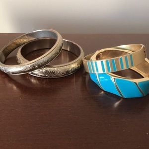 Bangles - gold and turquoise